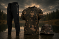Zestaw Fox Camo – koszulka, spodnie dresowe i kapelusz typu bucket