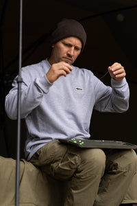 Bluza Crewneck z naszywką - Jasnoszary melanż