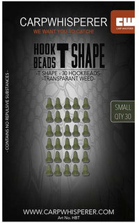 Koraliki na haczyk - kształt T - zielony trawiasty - 30 szt.