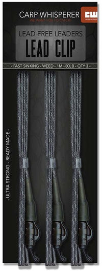 Przypon z klipsem na ołów - gotowy - 100cm - zielony trawiasty