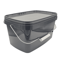 Szary wiadro - 5L - z uchwytem - plastik z recyklingu