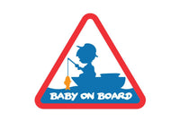 Baby on Board - Naklejka na samochód - Styl wędkarski