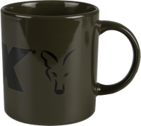 Zielony i czarny ceramiczny kubek z logo