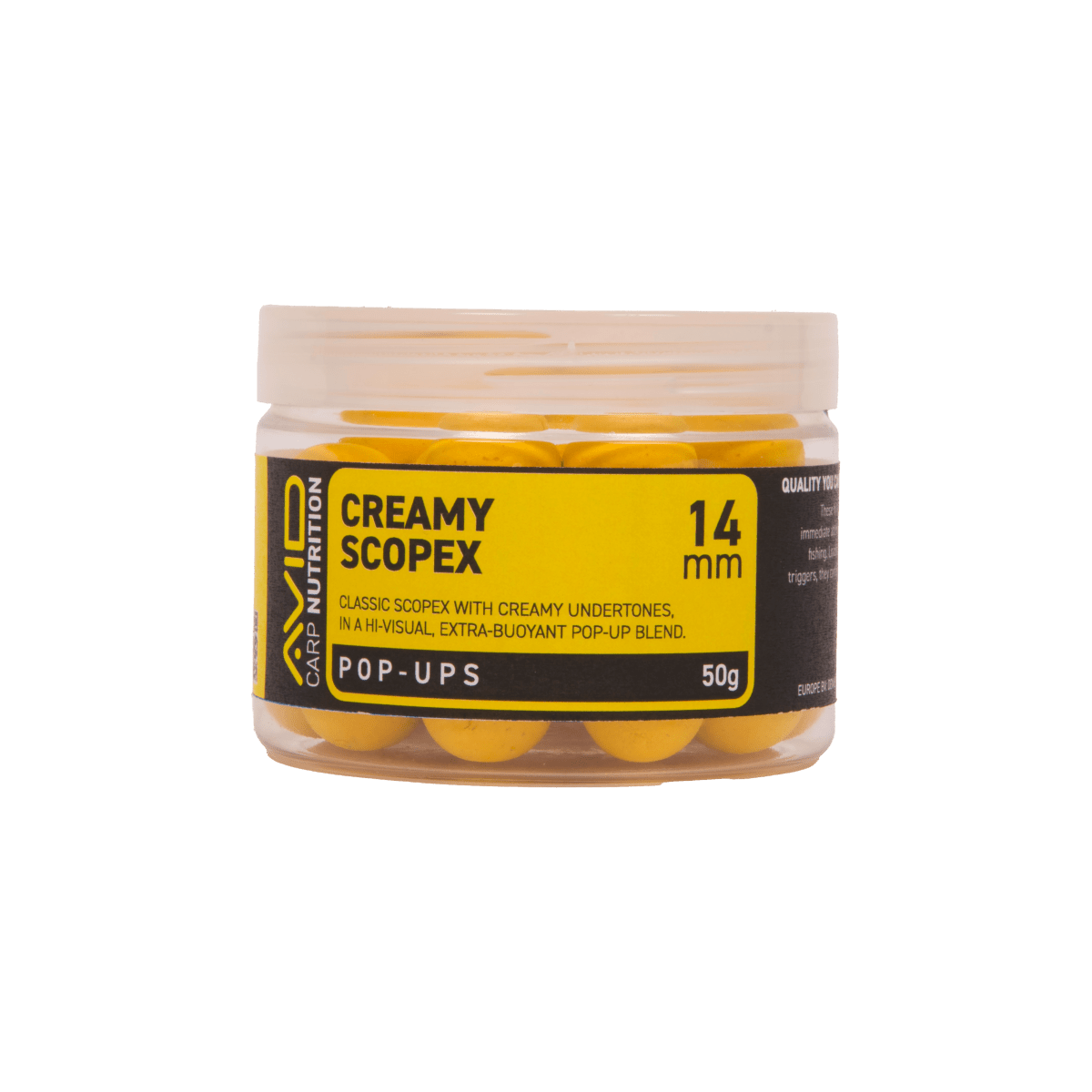 Avid Carp Creamy Scopex - 14mm - Pop - ups - Geel - KarperCentrale
