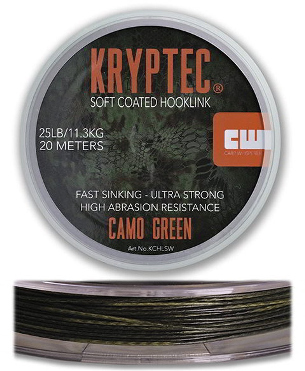 Carp Whisperer Soft Coated Hooklink - Camo - 20m - Weedy Green - KarperCentrale