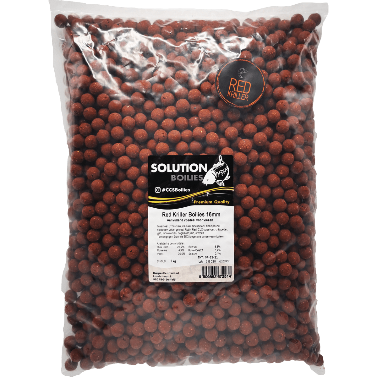 Gama Premium - Red Kriller Boilies - 5KG - rojo