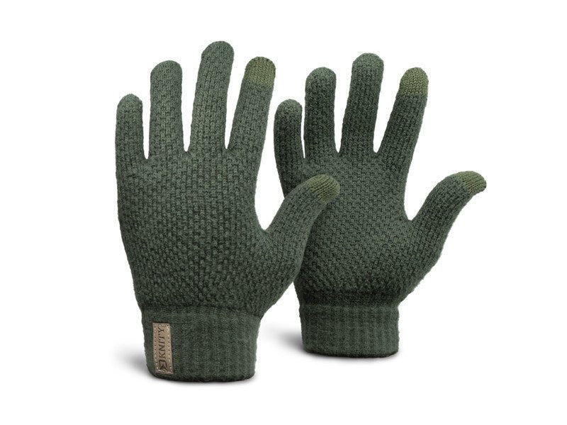 Guantes KNITY - Tejidos - Unisex - Verde - Pantalla táctil