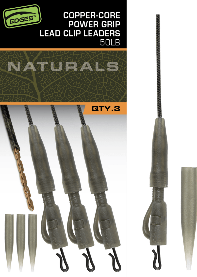Edges Naturals Miedziany rdzeń Power Grip Lead Clip Przypony