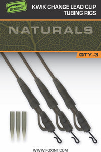 Fox Edges Naturals Kwik Change Lead Clip Tubing Rigs - dé KarperCentrale