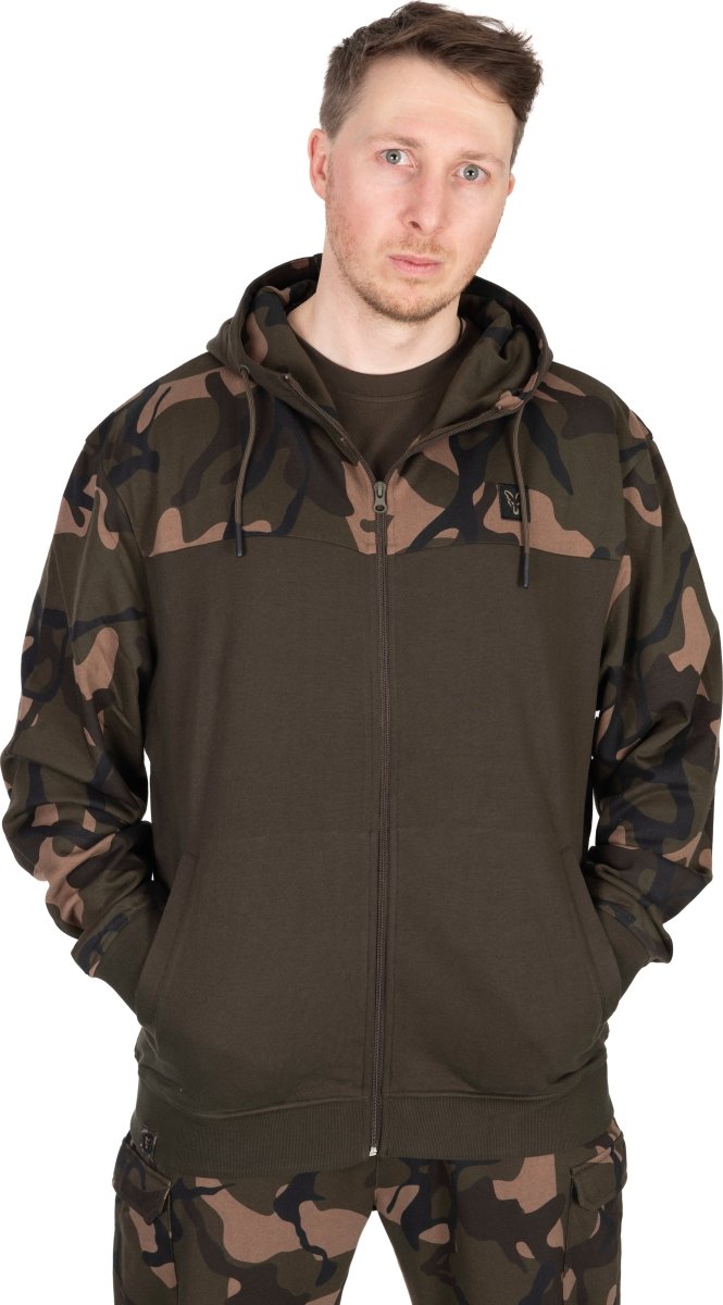 Fox LW Khaki Camo Split Zip Hoody - dé KarperCentrale