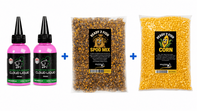 5kg mieszanki Partikel + 5kg kukurydzy + 2x Monster Shrimp Booster Liquid 100ml - Letnia oferta