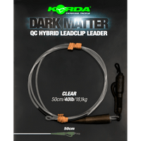 Korda Dark Matter Leader - 50cm - QC Hybrid Clip - 40LB - KarperCentrale