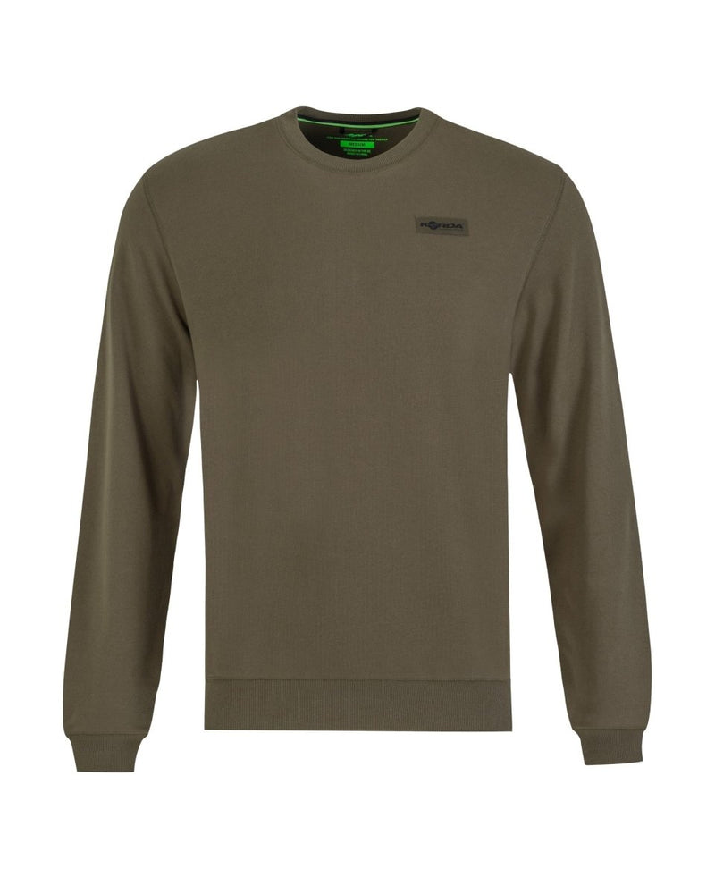 Bluza Crewneck z naszywką - Ciemna Oliwka