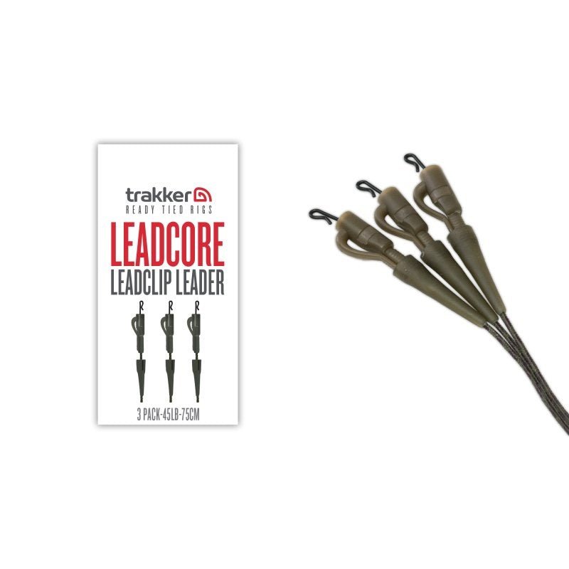 Leadcore - Przypon z klipsem ołowianym - 3 sztuki